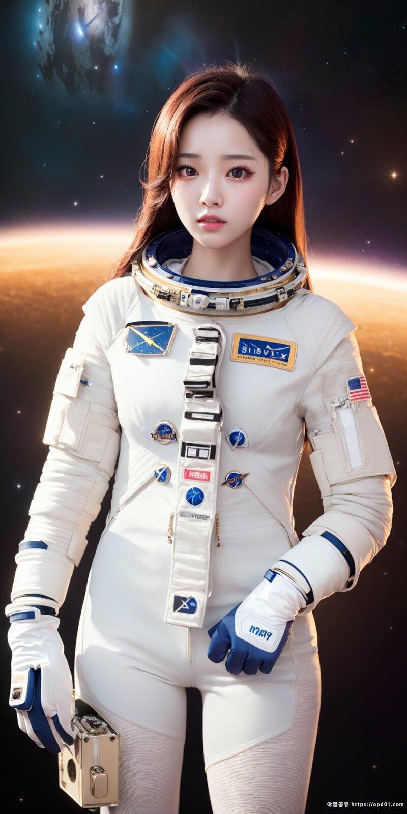 AI야 우주복입은 누나 그려줘~